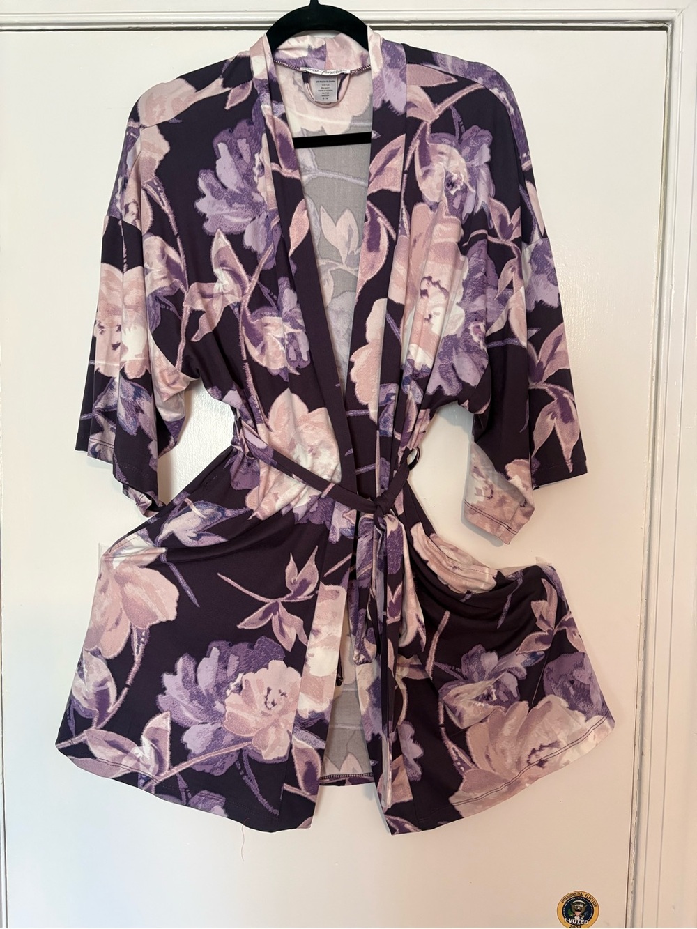 Floral Soft Robe Wrap - Purple/Pink